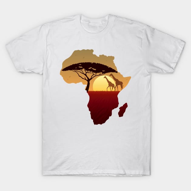 Africa Map Landscape T-Shirt by Malchev